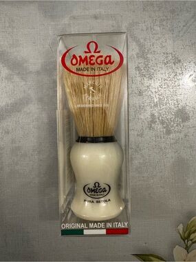 Omega Cream Handle Natural Bristle Shaving Brush Pura Setola, Made in Italy
